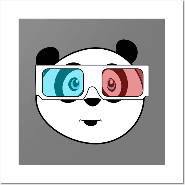 Panda - 3D Glasses Wall Art by adamzworld